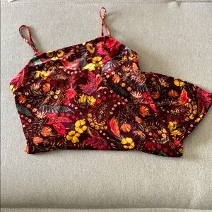 Short faux velvet flower dress